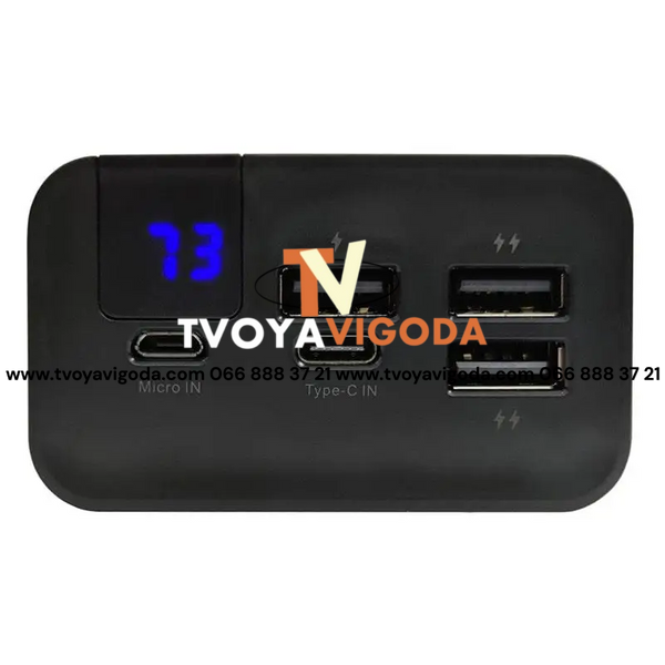 Power Bank Konfulon A19 30000mAh 22.5W &mdash; Зовнішній акумулятор із швидким заряджанням QC22.5W і PD20W, 3 USB, Type-C, LED дисплей KonfulonA19 фото