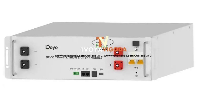 Аккумуляторная батарея Deye SE-G5.1 Pro-B 5.12 кВт&middot;ч / 100 А&middot;ч / LiFePO4 / 51.2 В (Rack-mount) 37400 фото