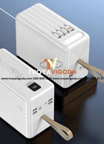 Power Way TRAFO 120K &mdash; 120 000 mAh / 22.5W PD / Кабели + Дисплей + LED / Mini Power Station 3250 фото