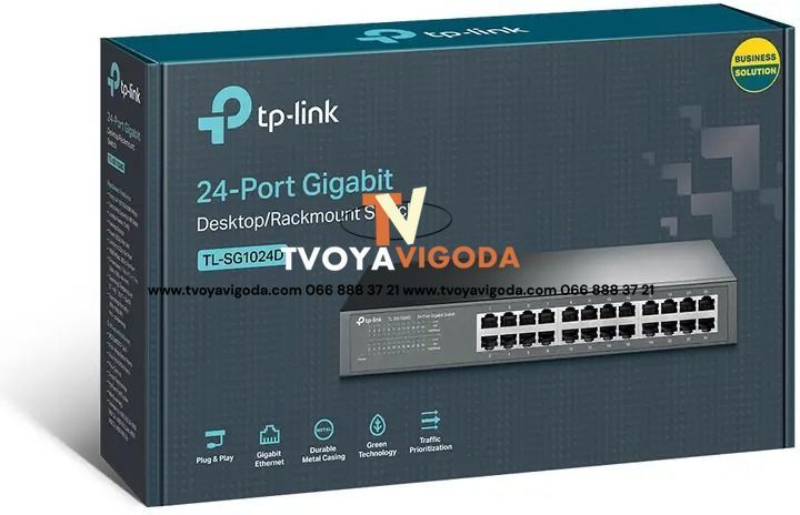 24-портовий гігабітний комутатор TP-Link TL-SG1024D (настільний/монтаж в стійку) 14881494 фото