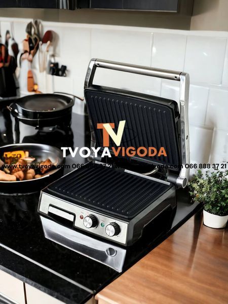 Контактный гриль прижимной электрический с таймером Zepline 3500W ( ZP-057 ) 57457645 фото